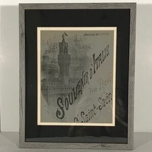 Sheet Music Custom Art Pieces - Classical Series "Souvenir D'Italie" (grey)